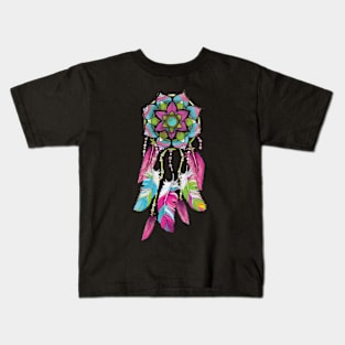 Inspirational DREAM CATCHER T-SHIRT TEAL & PINK DREAM CATCHER Kids T-Shirt